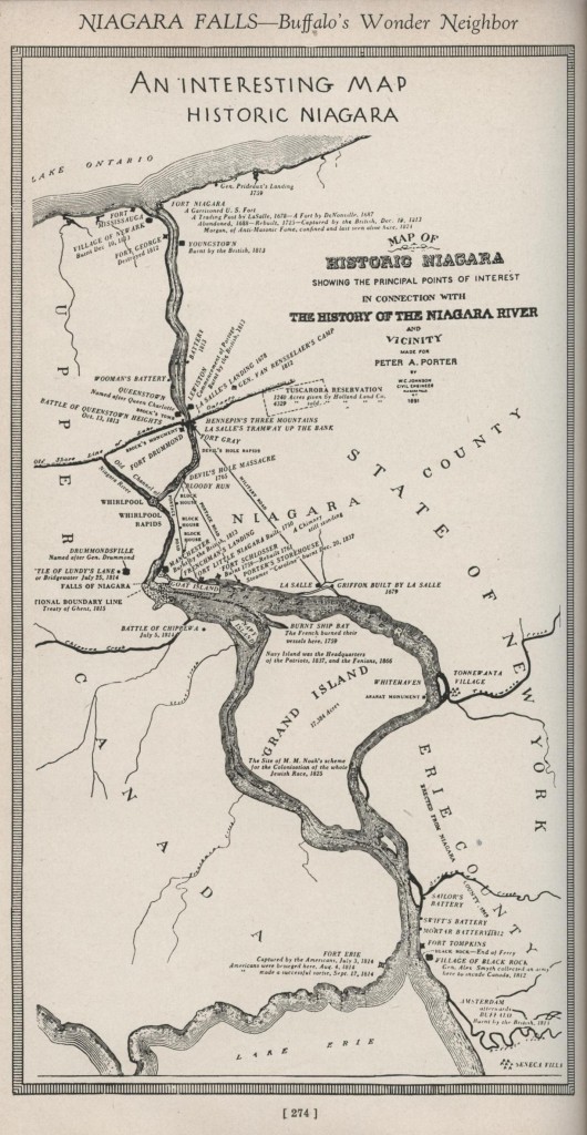 Map of Historic Niagara, made for Peter A. Porter, 1891.