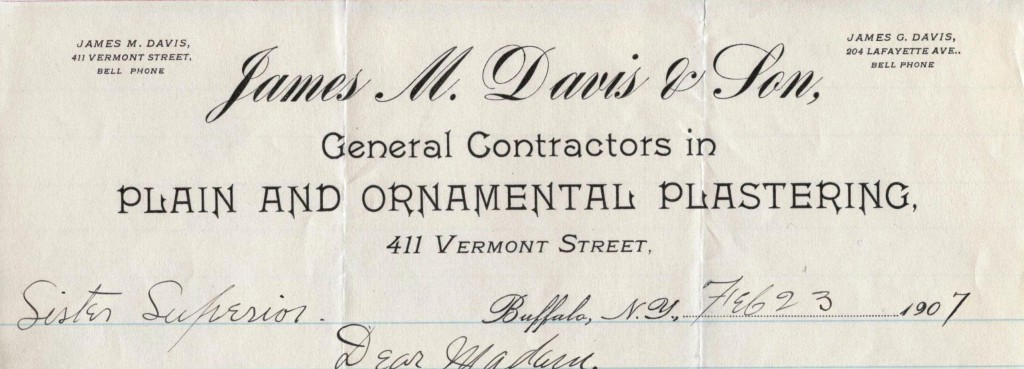 James M. Davis and Son, General Contractors in Plain and Ornamental Plastering, Buffalo (NY)